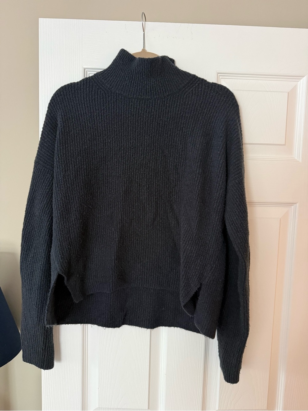 Abercrombie & Fitch Women's Dark Charcoal Mock Neck Sweater